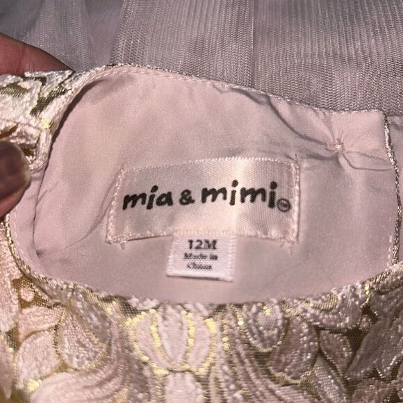 NWT Mia & Mimi pink gold dress size 12 months - Picture 3 of 3
